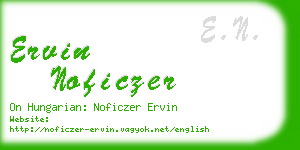 ervin noficzer business card